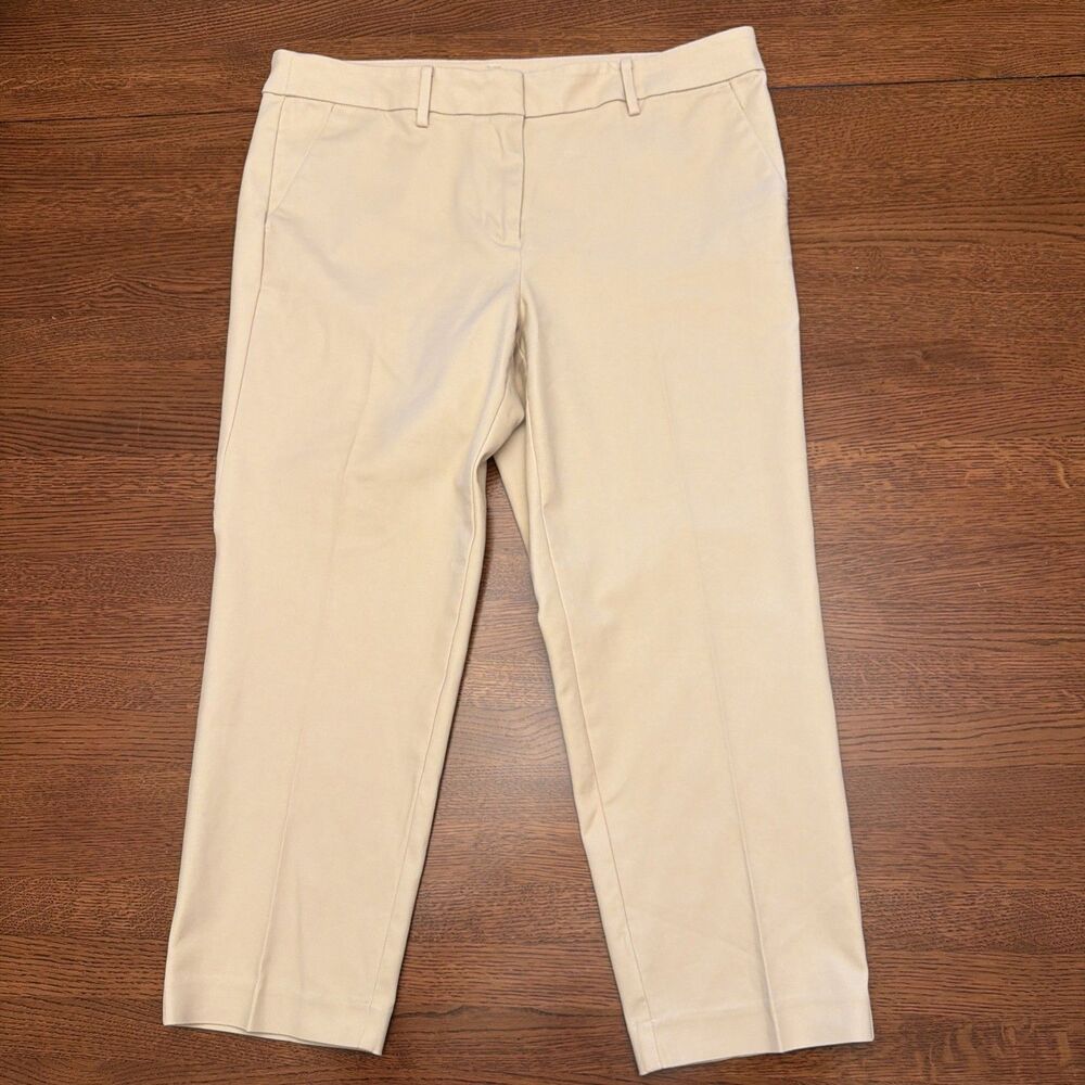 Loft Women's "The Riviera Slim" Dress Pants Flat Front Size 10 Tan Capri
